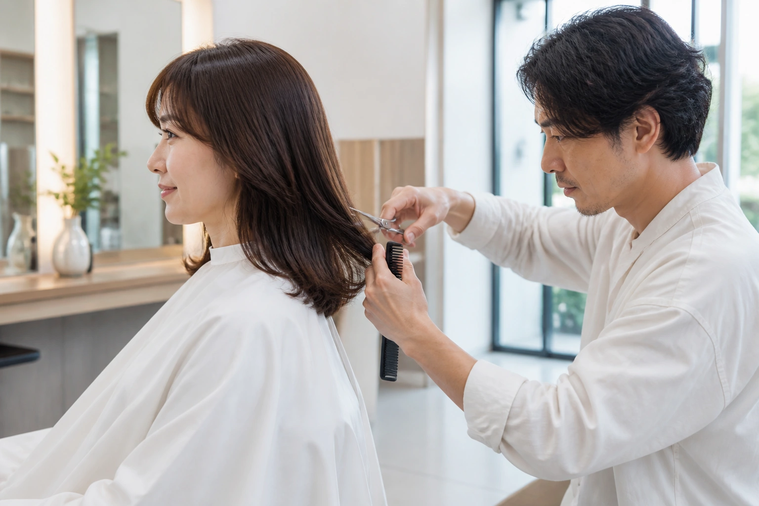 カット後のヘアスタイル